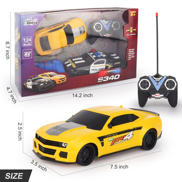 Haktoys Amazing Set of Two RC Toy Vehicles: Remote Control Police Chase Set with Police Car and Sports Car - Simultaneous Action