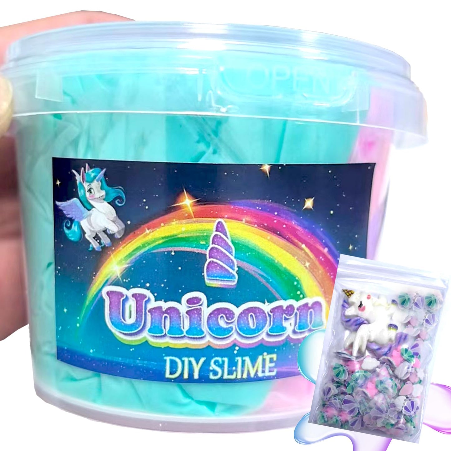 Hfchupin Unicorm Butter Slime Kit 3 Colors,Fidget Toy,Squeezing Toys,Diy Education Art Craft Toys,Super Soft And Non Sticky,Scen
