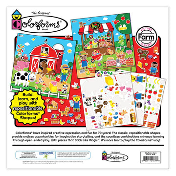 Colorforms Stickers for Kids - Farm Picture Playset, Repositionable Vinyl, Medium, Multi, Ages 3+