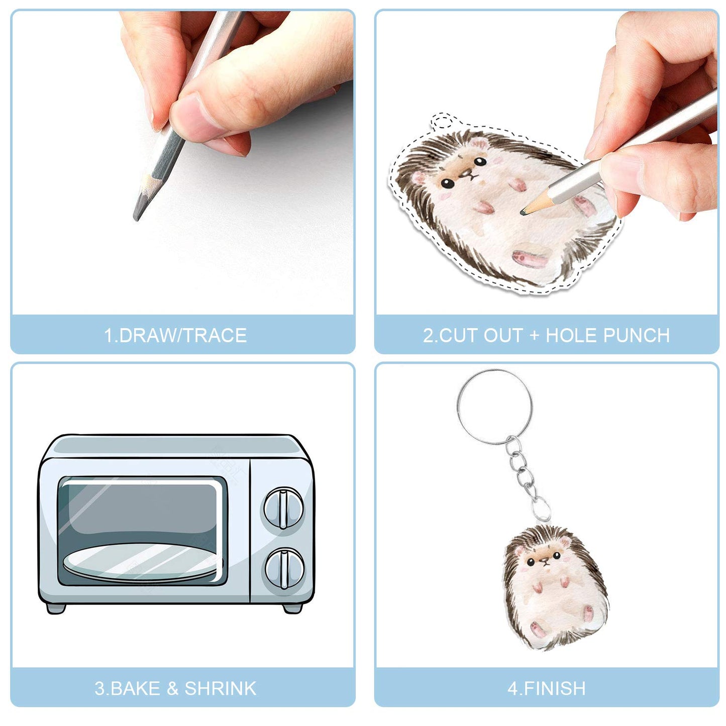 Warckon 72 Pieces Shrink Plastic Sheets, Shrink Art Paper Shrink Film Sheets Frosted Ruff n Ready for Kids Creative Craft, Crea