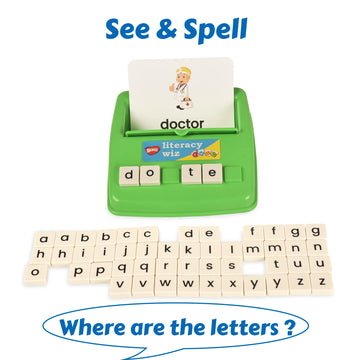 Bohs Literacy Wiz Fun Game - See And Hide Spell - Lower Case Flash Cards - Preschool Language Learning Educational Toys