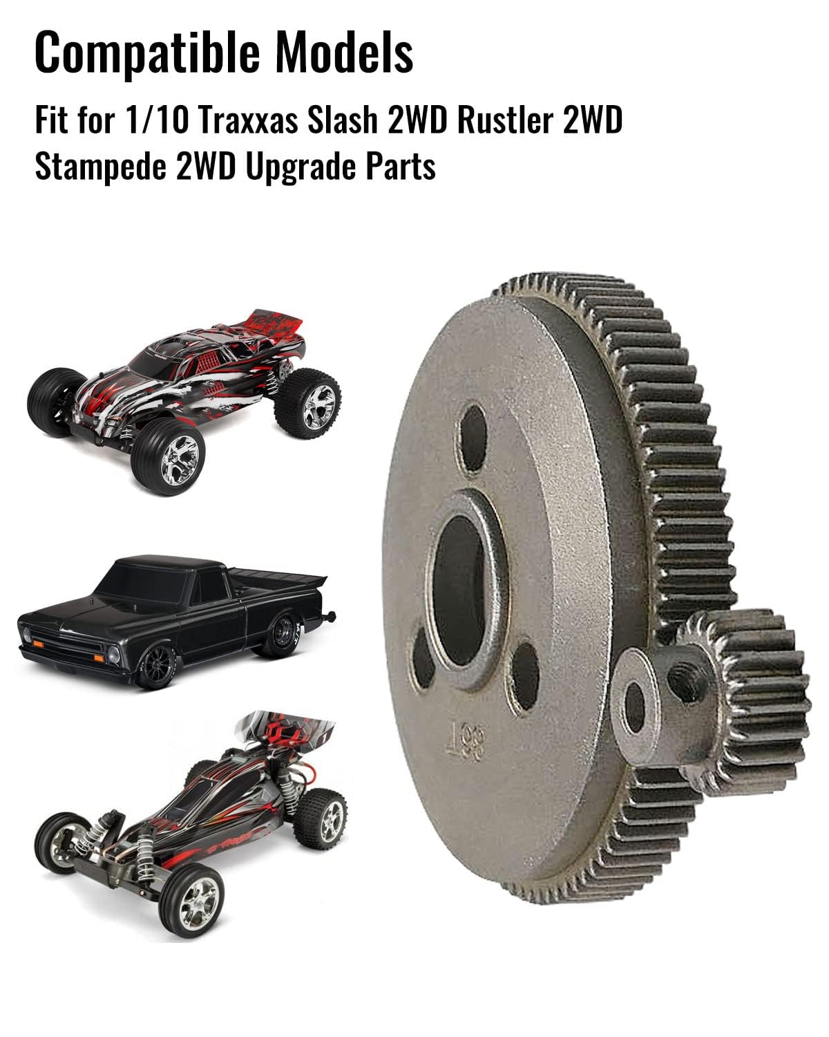 86T 48P Spur Gear Set Metal Steel with 19T 21T Pinions Gear Sets Upgrade Parts Replace Traxxas 4686 Fit for 1/10 Traxxas Slash 2