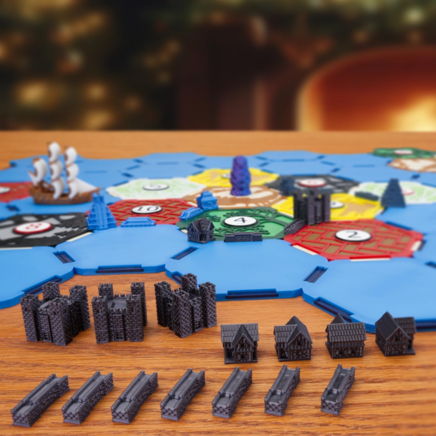 BKPrint3D Custom Civilizations for Catan - 3D Printed Brown and Green Replacement Player Sets