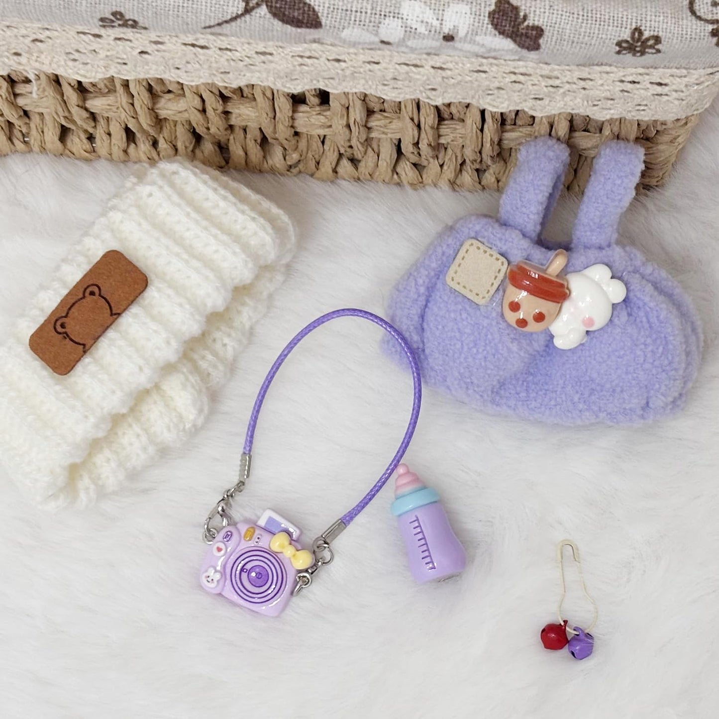 Clothes for 17cm Doll Cute Outfit Set for 17cm Dolls Adorable Dress-Up Accessories for (Pink Bottle)