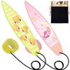 LA KEN DU Finger Surfboard for Car Ride, 2PCS Mini Surfboard for Kids-Wind Surfboard Fingerboard for Car Window (Yellow & Pink w