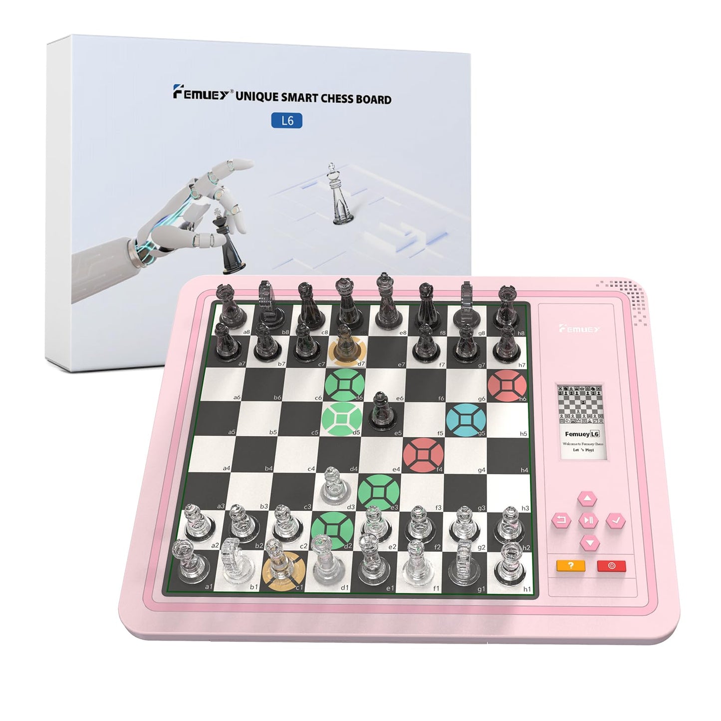 Electronic Chess Set, Computer Chess Game, Chess Set Board Game, Electronic Chess Game, LEDs, Built-in Battery, Great Partner fo