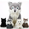 Honoson 5 Pcs Wolf Plush Set 14 Inch Mommy Wolf Stuffed Animal With 4 Cute Baby Wolves In Her Zippered Tummy Soft Wolf Plushie F