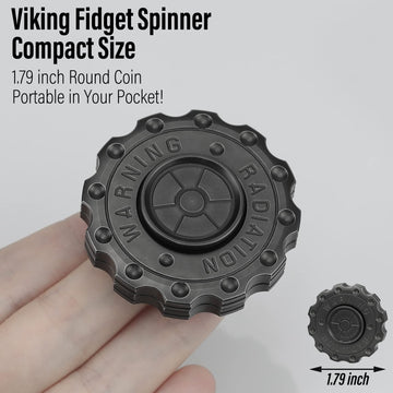 FREELOVE Viking Pirate Magnetic Slider & Fidget Spinners for mature-themeds Heavy Metal Figette Spin enhanced Bearing Silent Long Spinning Small Gossip Desgin Stainless Steel Nuc Black