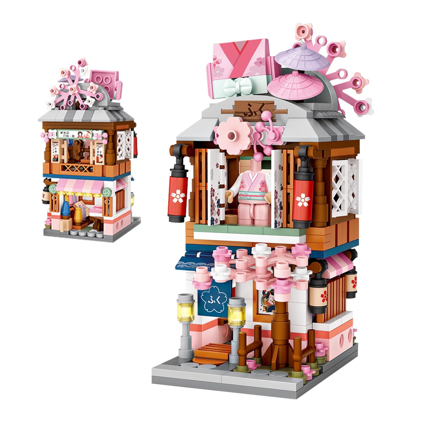 Elaicree Japanese Street View Shop Bricks, Mini Diy Building Blocks Model Moc Construction Toy (Kimono Shop)