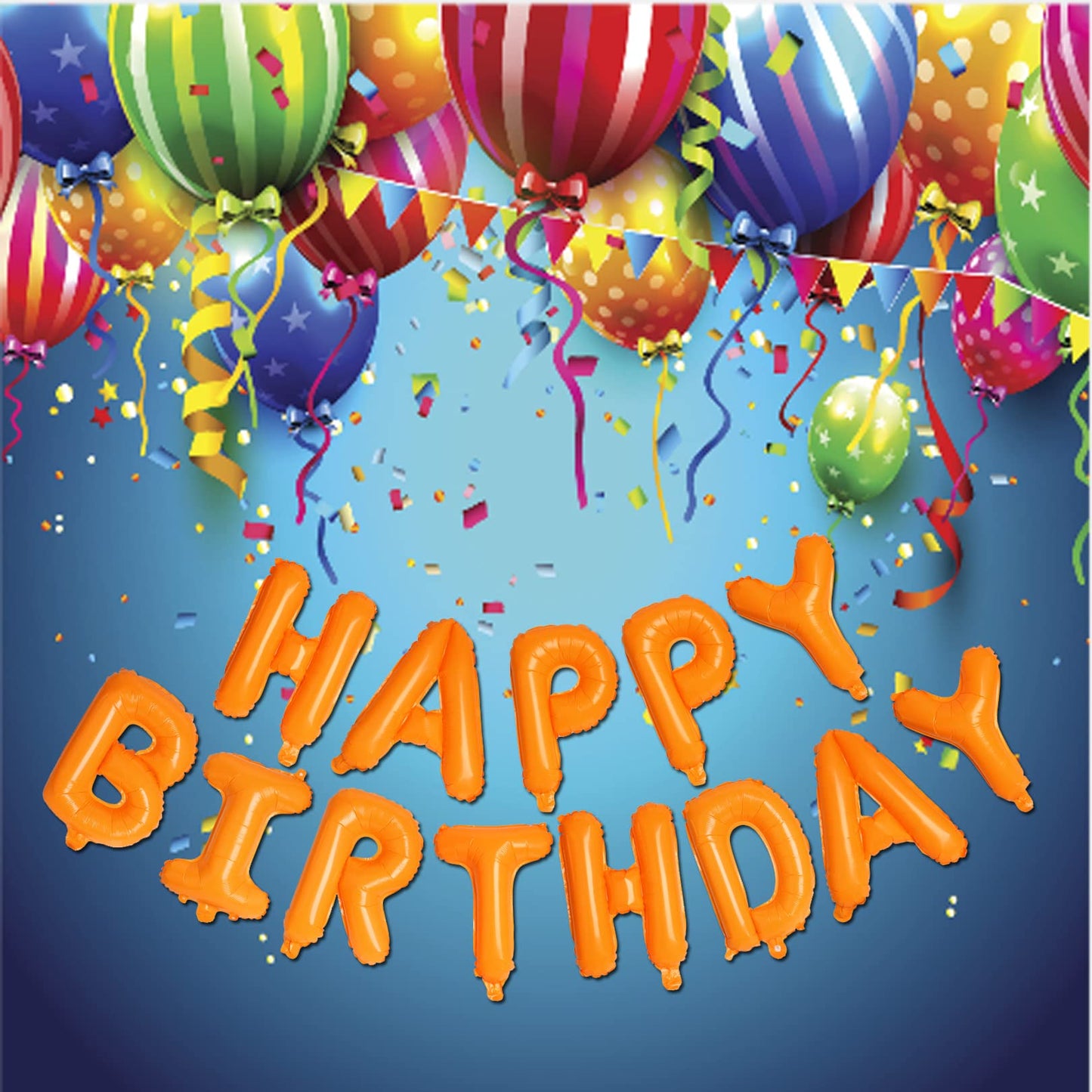 Happy Birthday Orange Aluminum Foil Letters Balloons 16 Inch Aluminum Foil Banner Balloons For Birthday Party Decorations Suppli