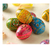 Religious Gifts Set Of 5 Wooden Hand Painted Ukrainian Easter Eggs Pysanky 2 5/8 Inch