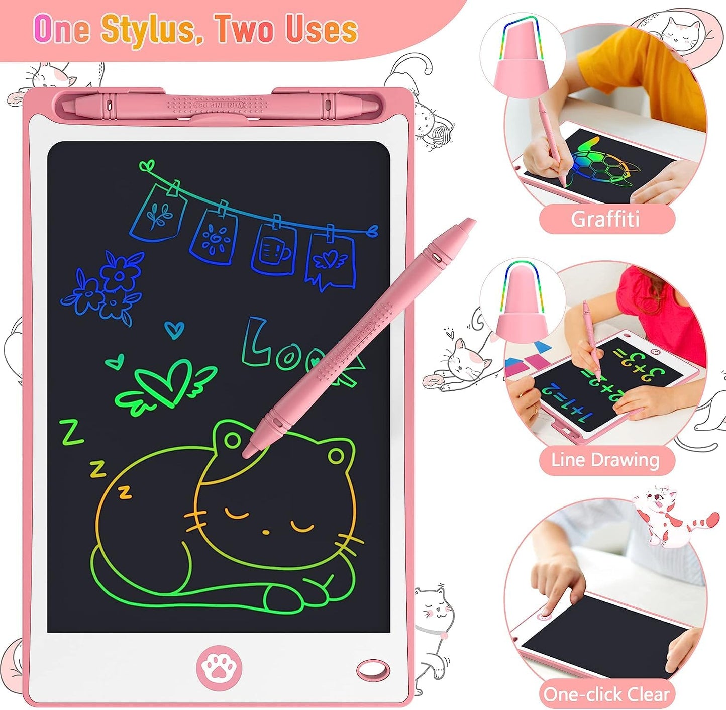 Hockvill LCD Writing Tablet for Kids 8.8 Inch, Toys for Girls Boys Drawing Pad for 3 4 5 6 7 Year Old Kids Toys, Childrens Day G