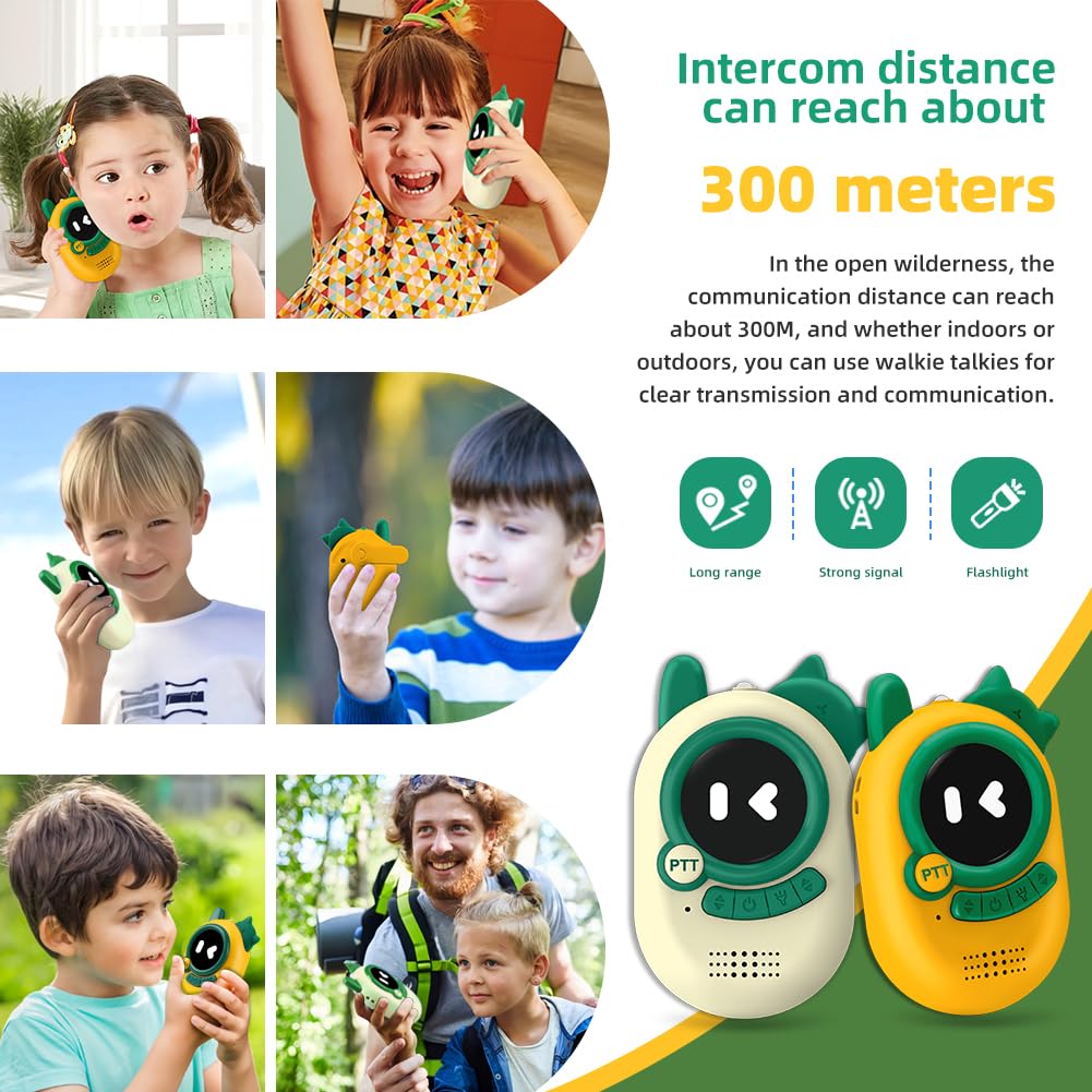 Walkie Talkies For Kids 2Pack Birthday Gift For Boys Girls 3 4 5 6 7 8 Year Old With Wearable Lanyard & Wrist For Outdoor Campin
