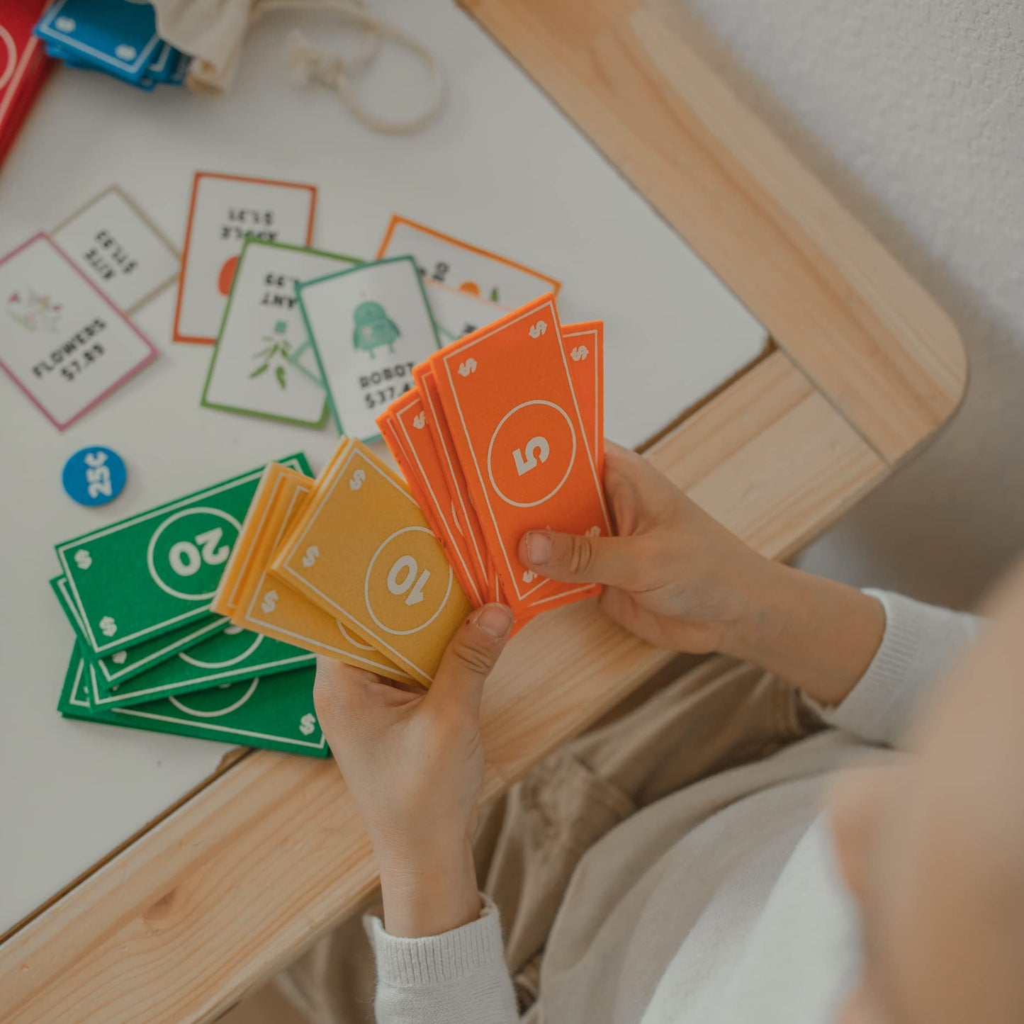 Good Ground Pretend Play Kids Felt Money Educational Montessori Toy Dollars Bills Coins Wallet Childrens Counting Set Toddlers S