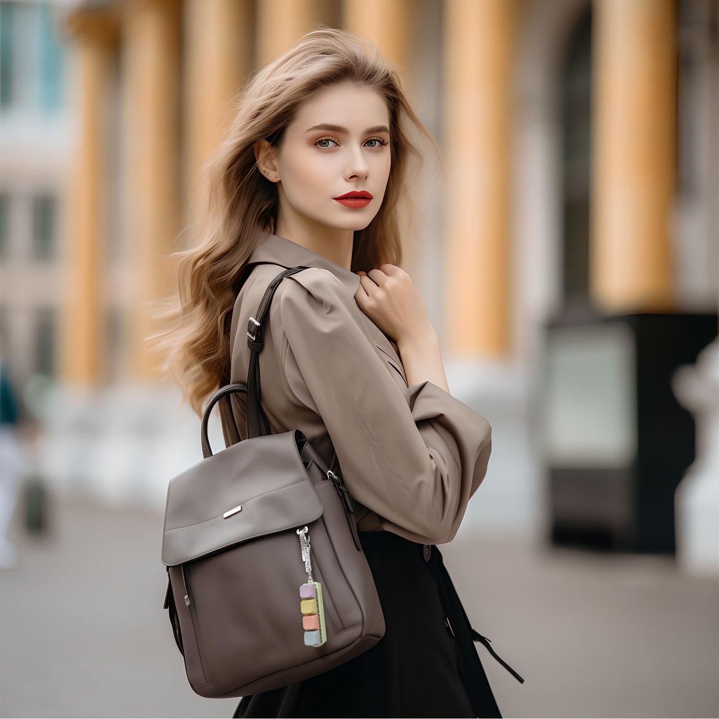 Keyboard Fidget Toy, Finger Fidget Clicker Keychain Accessories Autism Sensory Toys Stress Relief For Adults (Four Colors)