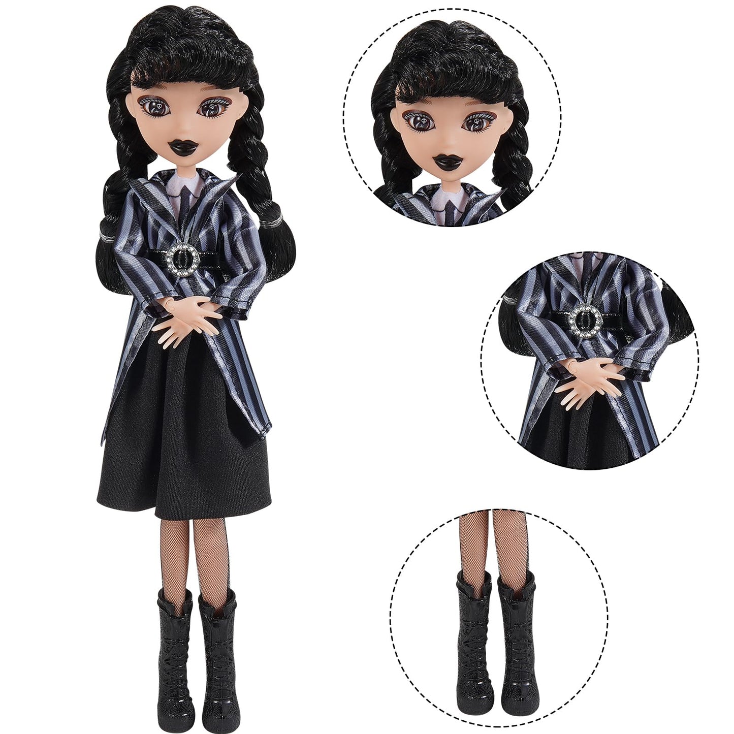 Dbywiub Girls Doll And Accessories, 10 Inch Academy Uniform With Black Dress And Thing