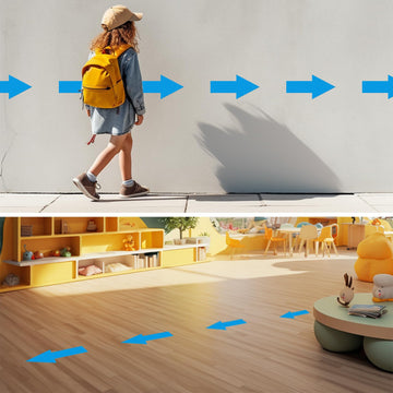 Arrow Floor Sticker Blue 10'' 5'' Directional Floor Decal Self-Adhesive Removable Waterproof Arrow Vinyl Sign 20 Pcs