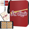 KivolFun Baseball Card Binder - 900 Pocket PU Leather Storage Album, St. Louis Baseball, 3 Ring Holder for Trading Cards