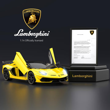 AEROQUEST Lamborghini Remote Control Car, Officially Licensed 1:14 Lambo RC Car for Boys Girls Birthday Gift, Yellow Toys for 3