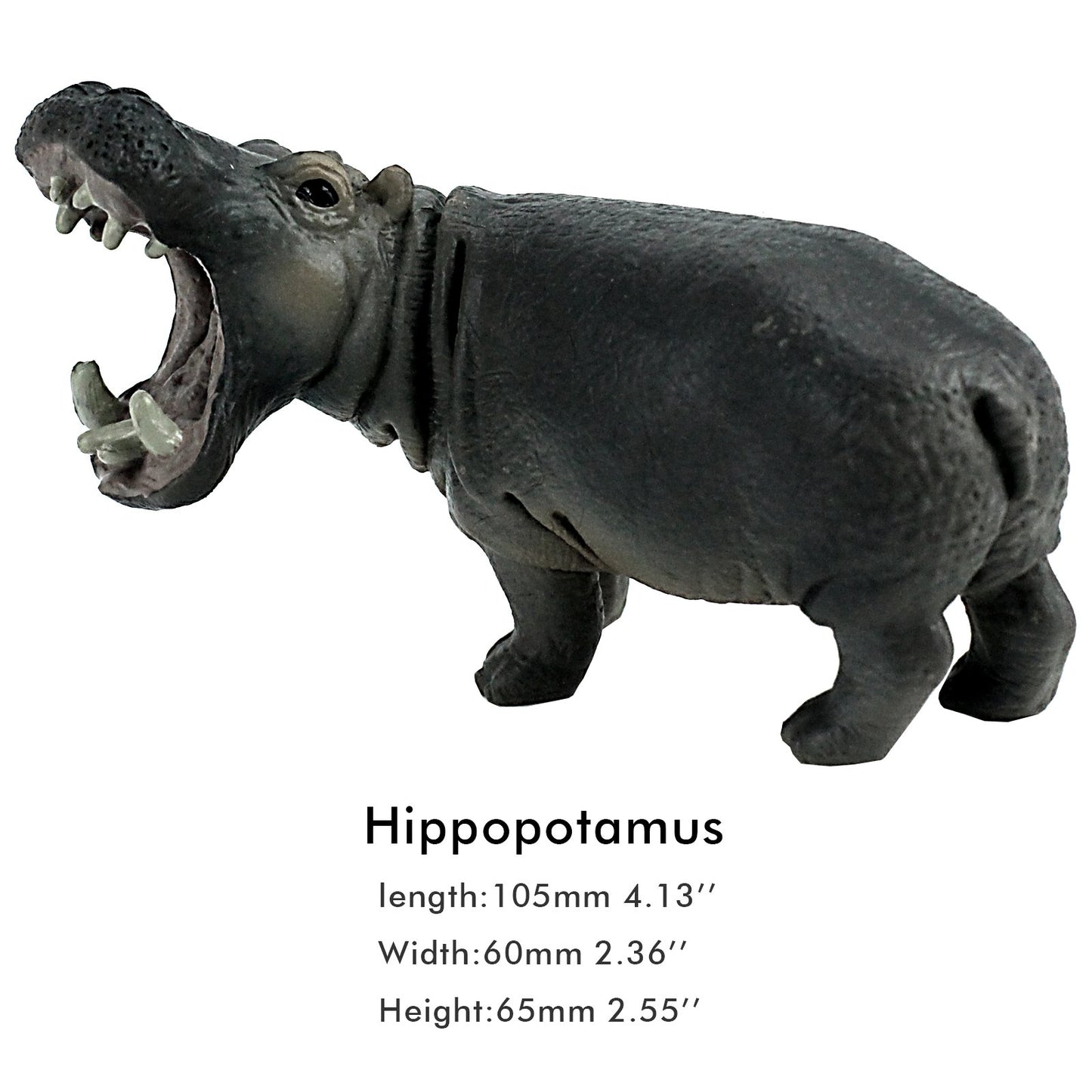 Funshowcase African Jungle Animals Toy Hippos Hippopotamus Figure Realistic Plastic Figurine Playset Lot 4-Piece