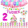 Mpanwen Girl Dinosaur 2Nd Birthday Party Decorations, Two Rex Pink Dinosaur Dino Party Supplies For Girls Baby - Banner, Cake, A