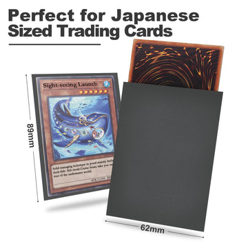 Yu-Gi-Oh Grey Card Sleeves - 200 Pack Japanese Size Textured Back Perfect Shuffling Protects Trading Cards & Photocards