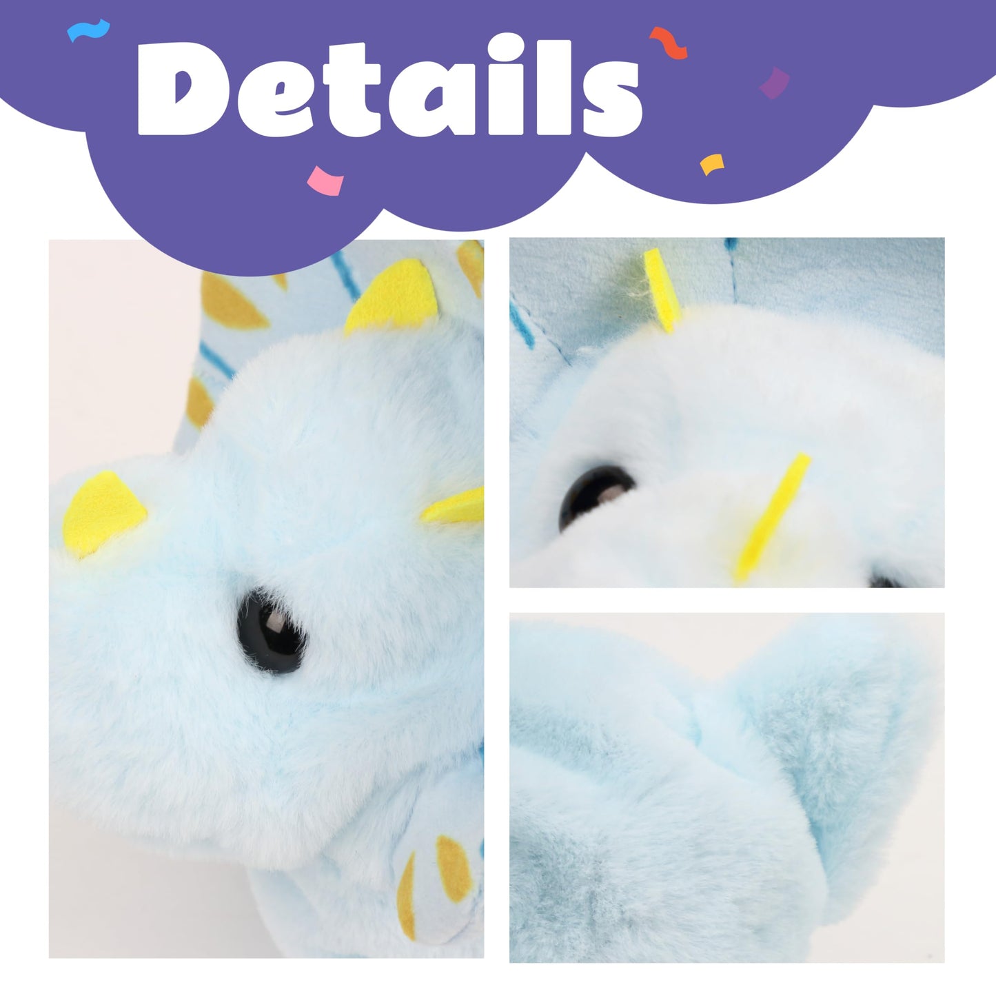 Cuteoy Walking Blue Dinosaur Stuffed Animal Talking Wagging Nodding Educational Plush Triceratop Toy Electric Interactive Animated Plushies For Girls Boys Birthday
