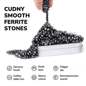 Over 500 Black Weak Magnetic Ferrite Putty Stones Desk Fidget Toys For Adults.