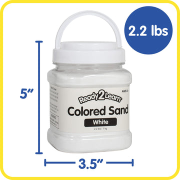 READY 2 LEARN Colored Sand - White - 2.2 lbs - Play Sand for Kids - Perfect for Arts and Crafts, Sensory Bins, Wedding Decoratio
