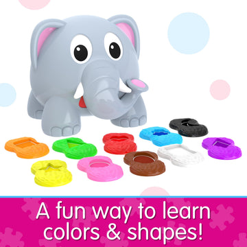 The Learning Journey Shapes Elephant Toy - Colorful Preschool Learning for Toddlers - Medium Plastic - Ages 2+ - Model 345207