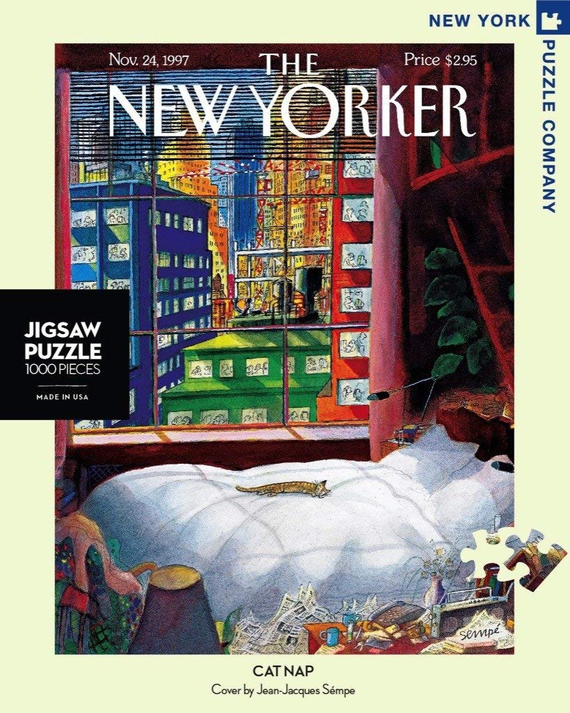 New York Puzzle Company - New Yorker Cat Nap - 1000 Piece Jigsaw Puzzle For Family Game Nights By Jean-Jacques Sempé