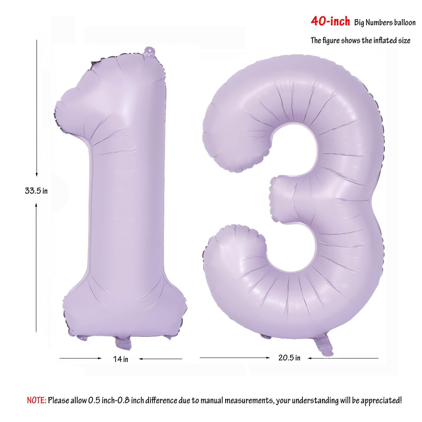 40 In Matte Purple Number Balloons Helium Foil Mylar Balloon Birthday Party Banquet Decoration Digital 13