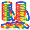Junebrushs 24Pcs Gay Pride Silicone Bracelets Lgbt Rainbow Rubber Wristbands For Parades Decorations Party Favors Accessories (6