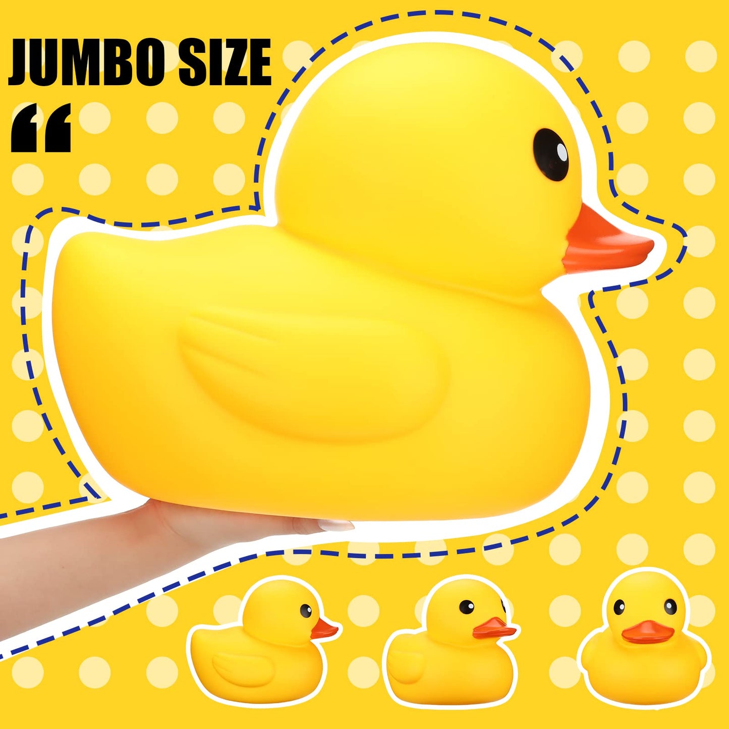 Leitee Jumbo Giant Duck - Large Rubber Duck, 13 Inch, Yellow, Gender Reveal Party, Bath Toy For Baby Shower & Birthday Party Favors