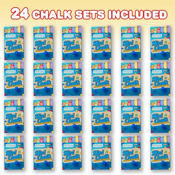 Artcreativity 288 Count Mini Chalk Set For Kids (24 Boxes) Non-Toxic Art And Craft Supplies, Chalks School Supplies, Birthday Party Favors For Boys And Girls, Goody Bag Fillers, Classroom Gift