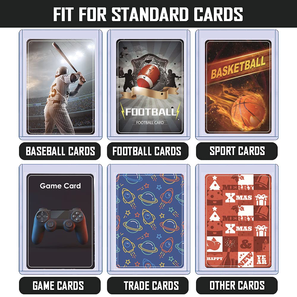 Kitoyz 40 Count Top Loaders - Clear Plastic Trading Card Sleeves, Baseball & Game Card Protectors