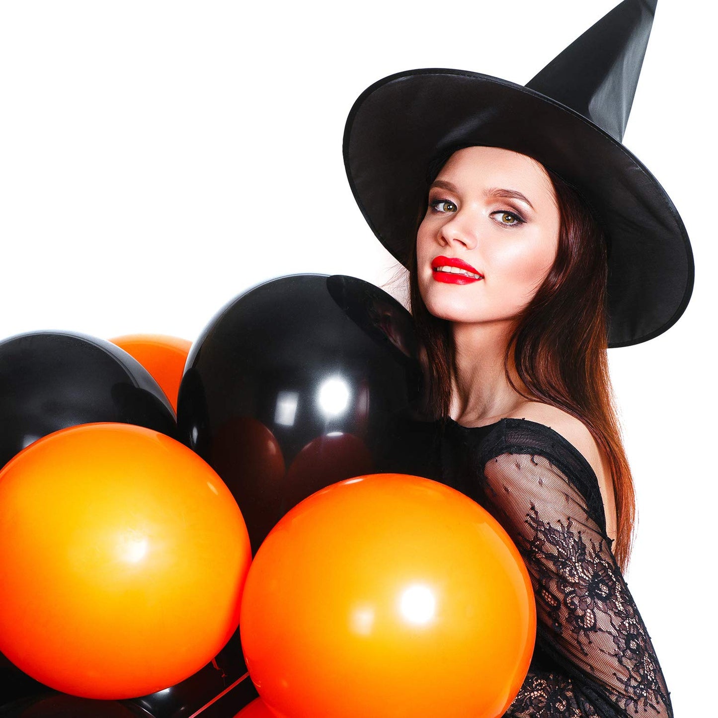 2 Packs Halloween Witch Hats Witch Costume Accessory for Halloween Party, Black