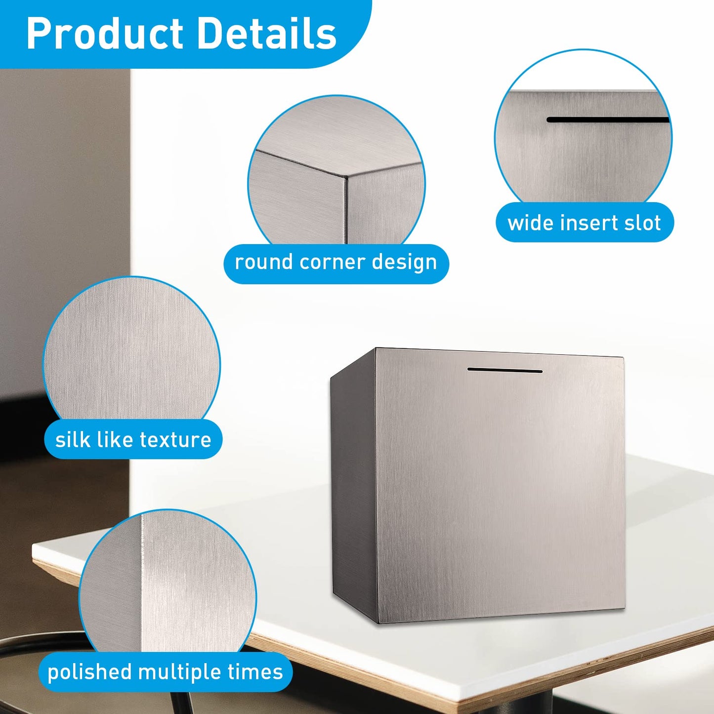 Adult Piggy Banks, The Largest Stainless Steel Piggy Bank, Can Only Save The Piggy Bank That Cannot Be Taken Out(12 Inch)