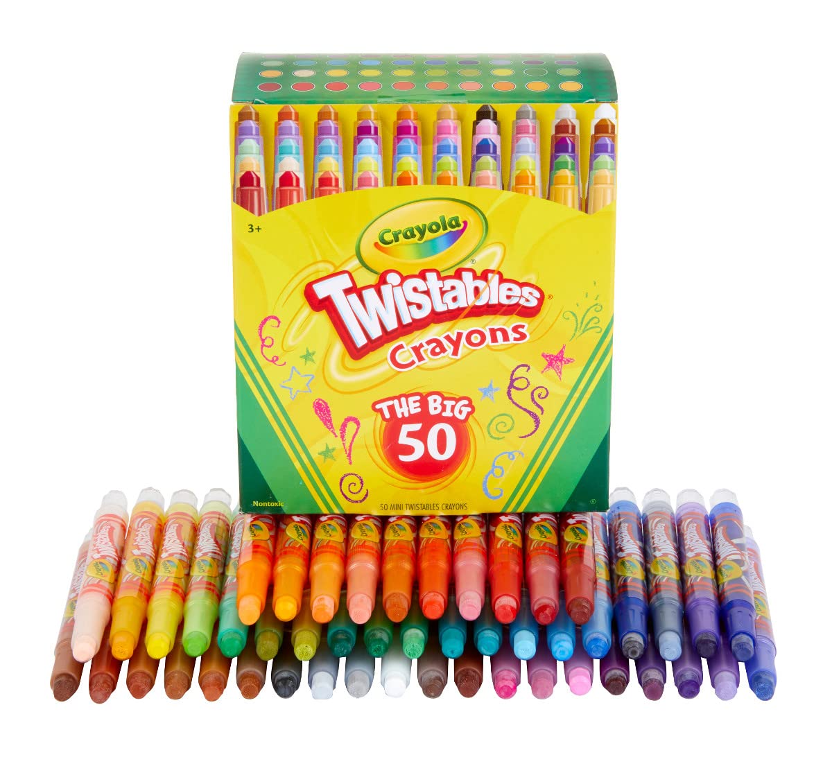 Crayola Mini Twistables Crayons For Kids (50Ct), Arts & Crafts Supplies, Toddler Crayons For Coloring Books, Easter Basket Stuffer For Kids, Gifts