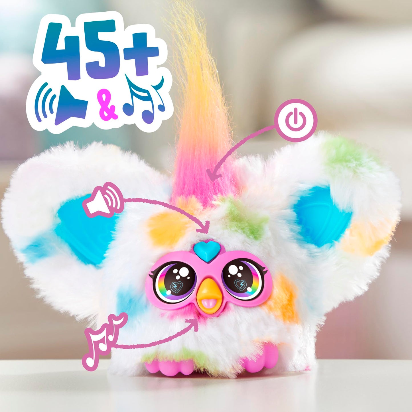 Furby Furblets Loo-Lay Mini Friend, 45+ Sounds & Music, Speaks Only Furbish, Electronic Plush Toys For 6 Year Olds & Up, Multicolor