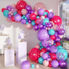 MEBAY Red Purple Teal Balloon Garland kit, 156 Pcs Metallic Purple Pastel Pink and Confetti Purple Balloons Arch for Teenage Gir