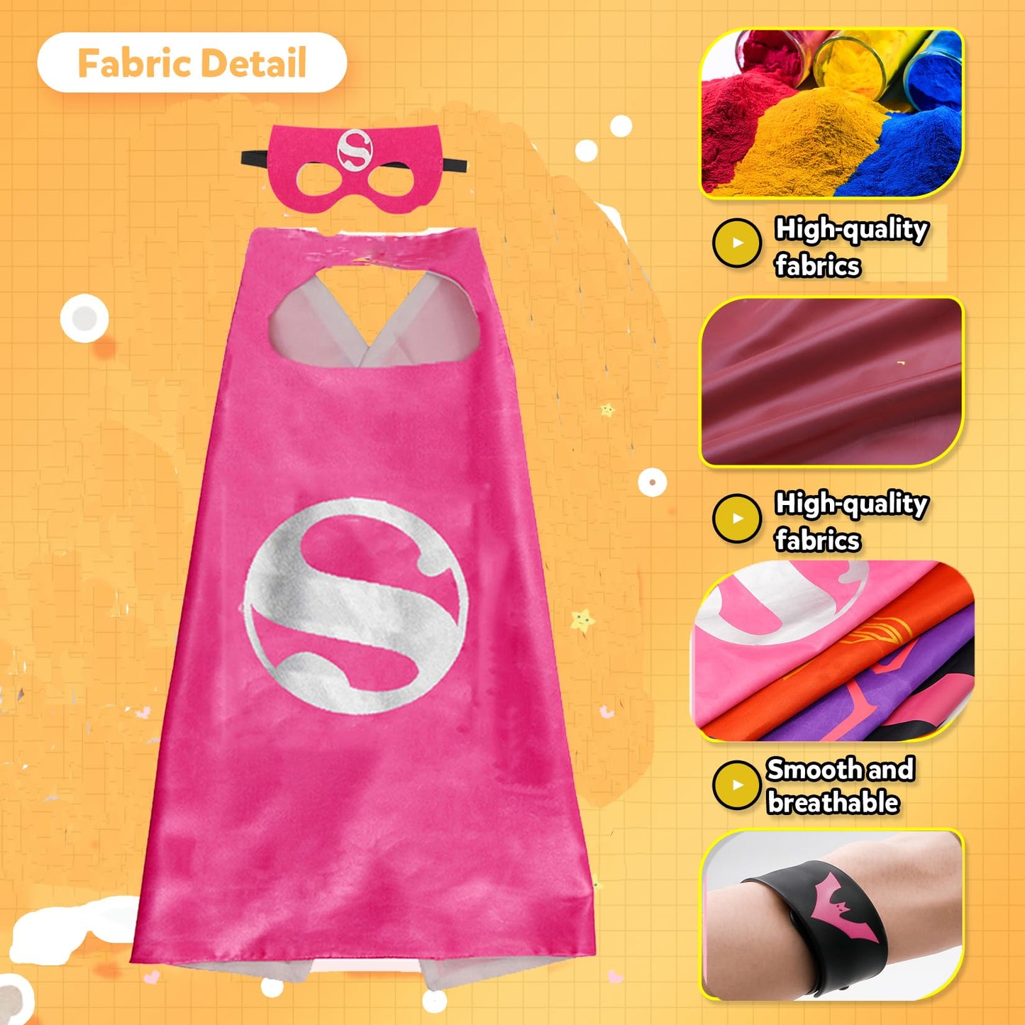 Karazzo Superhero Capes Set And Wristbands Kids Costumes Halloween Christmas Cosplay Dress Up Gift For Boys Girls 4Pcs For Girls