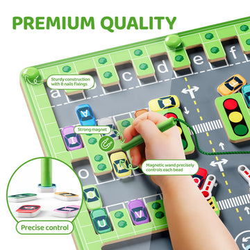 Zhiwuzhu Magnetic Alphabet Maze,Montessori Toys,Wooden Toddler Toys For Ages 2-4,Sensory Travel Toys Fine Motor Skills,Ideal Gif