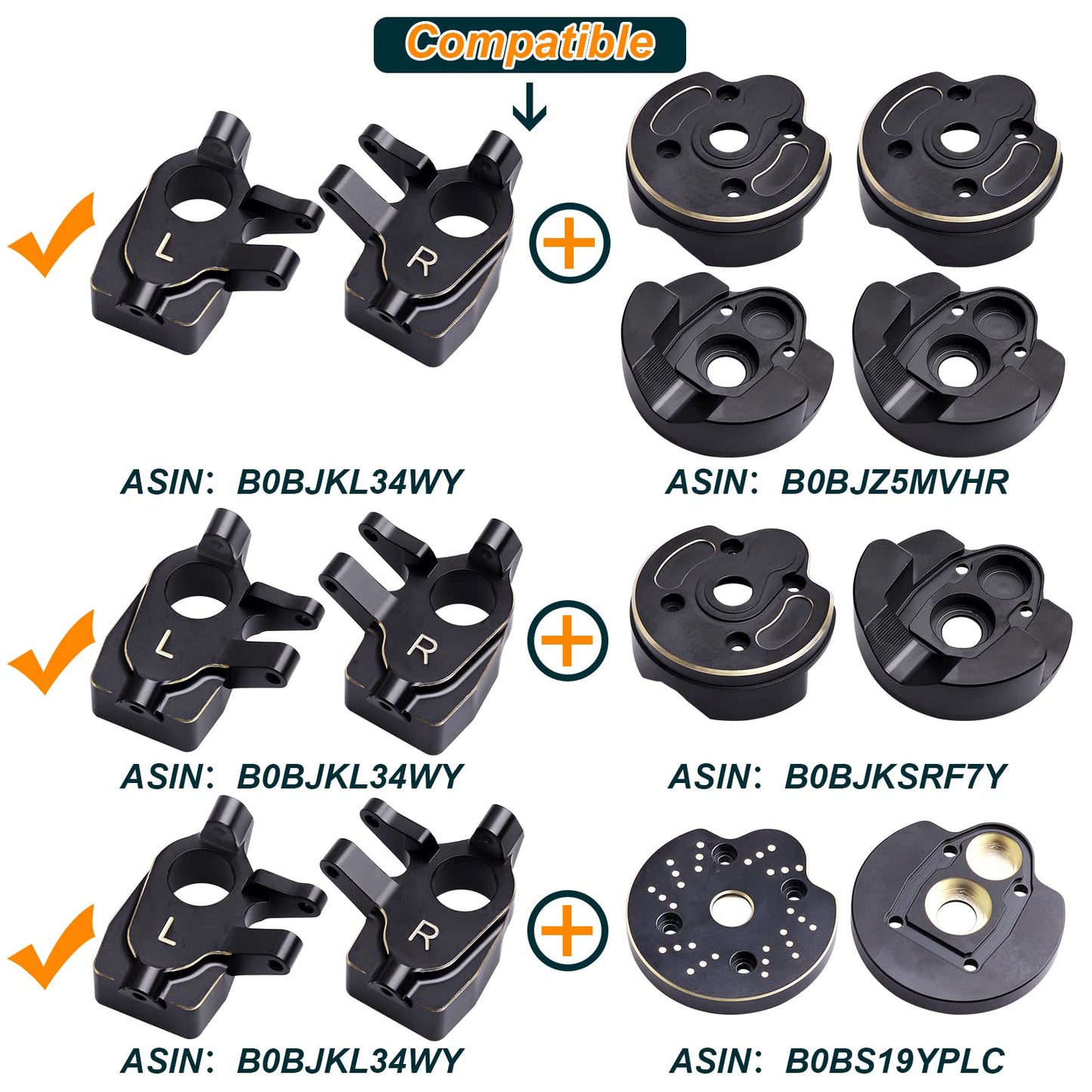 Hobbypark Brass Front Steering Knuckles Portal Weights For Axial Capra And Scx10 Iii Upgrades