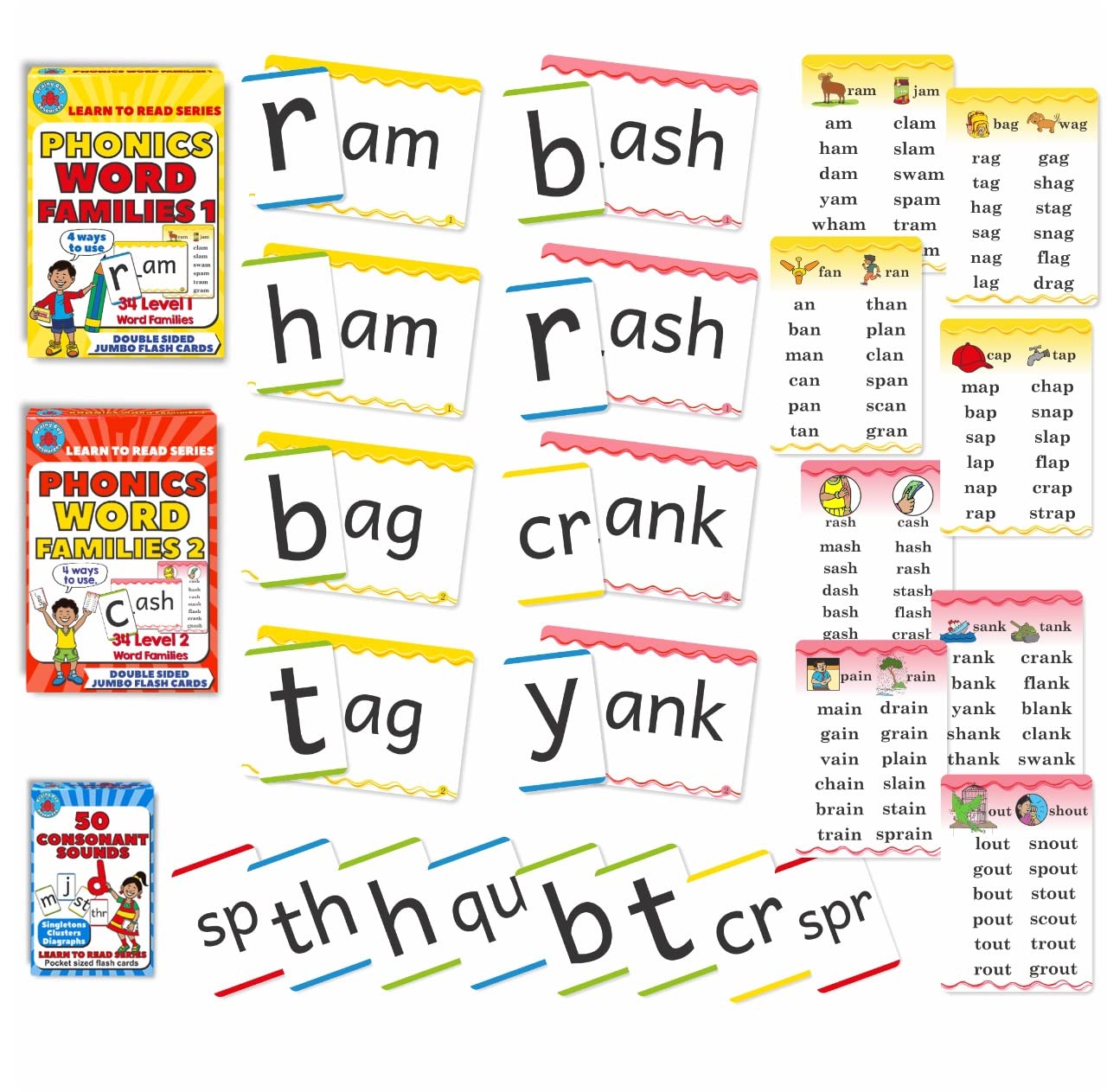 Brainy Bug Resources Educational Flash Cards And Child Resources For Teaching Language_Skills (Phonics & Words Families)