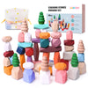 48 Pcs Wooden Stacking Rocks Building Blocks, Sensory Toddler Learning Montessori Toys For 3 Year Old, Preschool Classroom Must