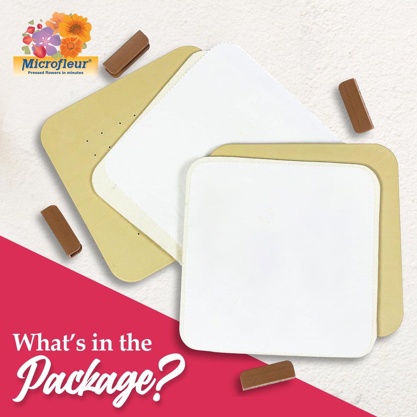 Microfleur Max Press Flower Presser Kit - 9" Tan, Washable Cloth, Vibrant Color Retention, Fits Most Microwaves