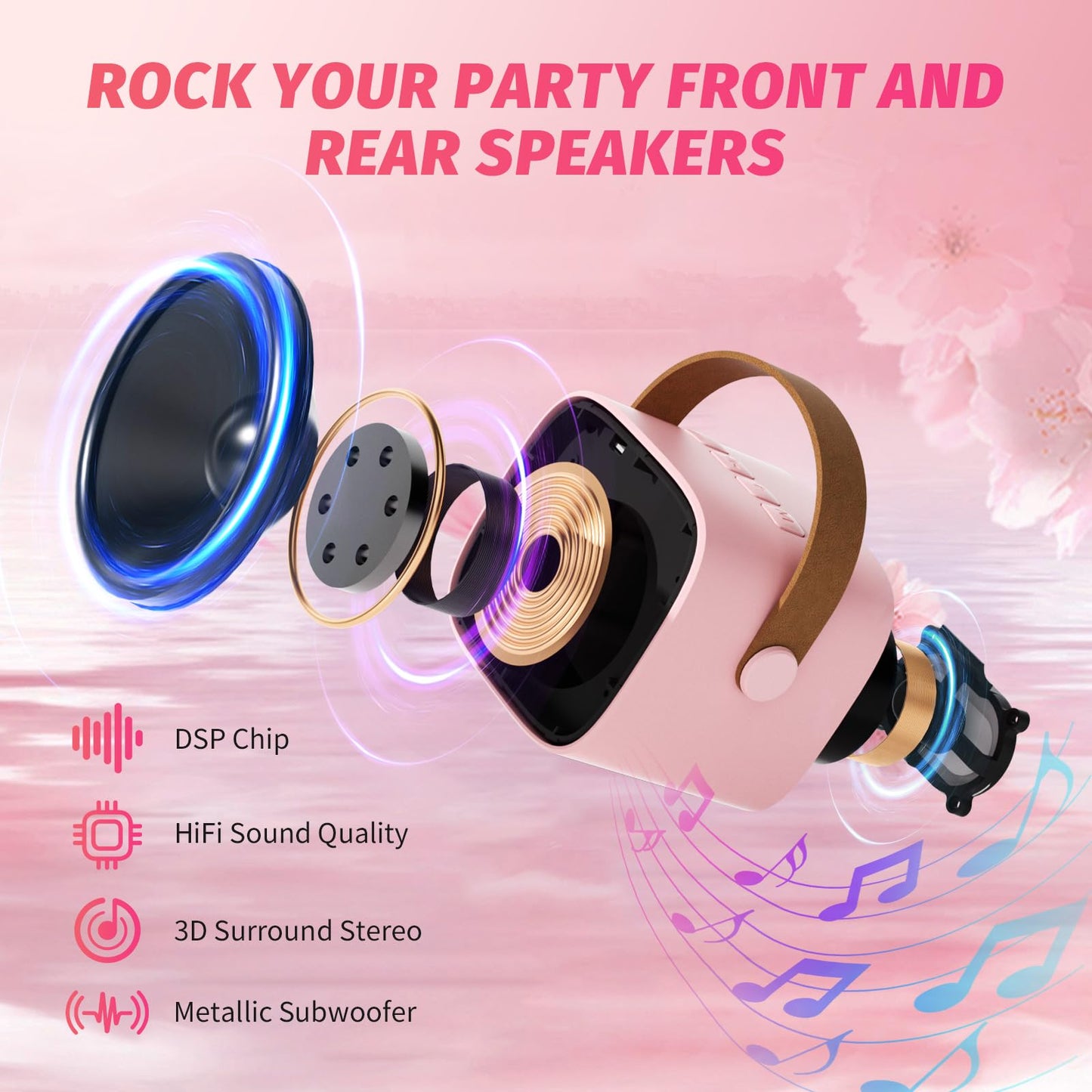 Mini Karaoke Machine For Kids,Haomuren Christmas Birthday Gifts For 3-14 Years Toys For Girls Boys Toddler,Portable Bluetooth Ka