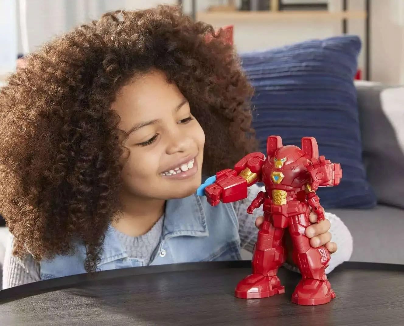 Avengers Marvel Mech Strike 8-Inch Super Hero Action Figure Toy Ultimate Mech Suit Iron Man, For Kids Ages 4 And Up , Black