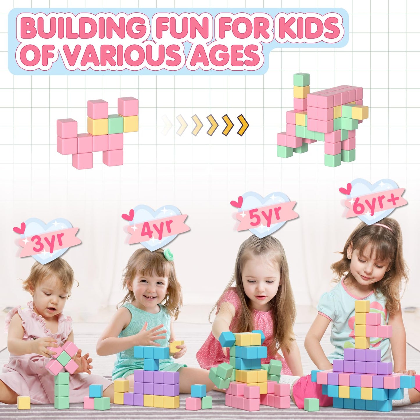 Apluses 32pcs Magnetic Building Blocks for Toddlers - Montessori Sensory Toys for Kids Ages 3-6, Multicolored Classroom Learning Gifts